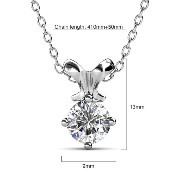 White Gold Organic Shaped Single Stone Necklace Embellished with SWAROVSKI® Crystals - Image 5