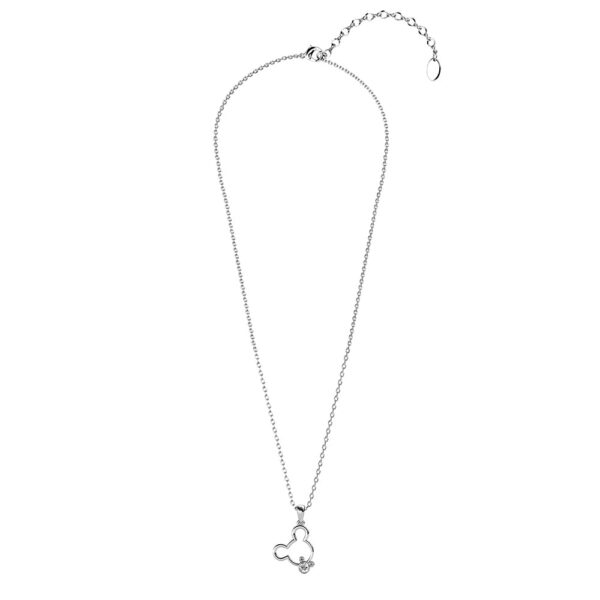 Happy Mickey Periwinkle Teardrop Necklace Embellished with Crystals from SWAROVSKI® in White Gold - Image 3