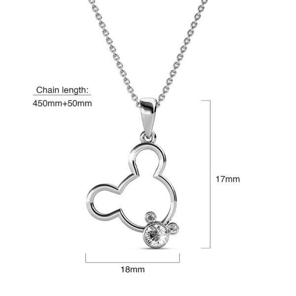 Happy Mickey Periwinkle Teardrop Necklace Embellished with Crystals from SWAROVSKI® in White Gold - Image 6