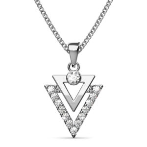 Trilateral Necklace Embellished with Crystals from SWAROVSKI® in White Gold