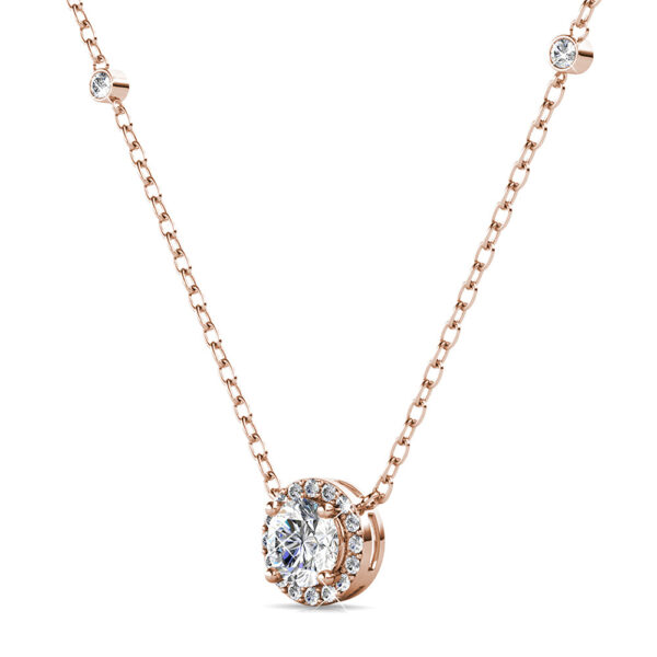 Sacred Circle Necklace Embellished with Crystals from SWAROVSKI® in Rose Gold - Image 2