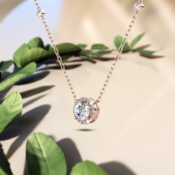 Sacred Circle Necklace Embellished with Crystals from SWAROVSKI® in Rose Gold - Image 4