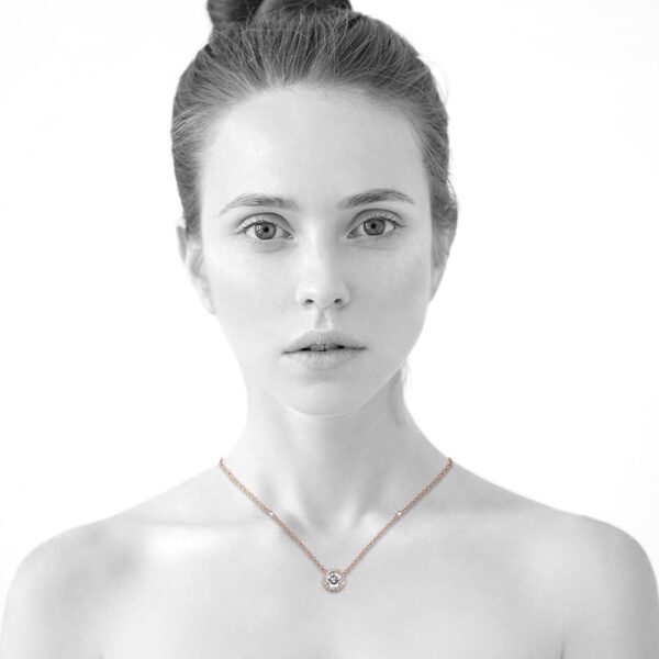 Sacred Circle Necklace Embellished with Crystals from SWAROVSKI® in Rose Gold - Image 5