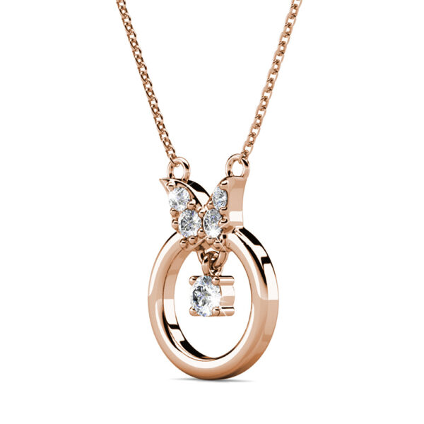 A Thousand Butterfly Necklace Embellished with Crystals from SWAROVSKI® in Rose Gold - Image 2