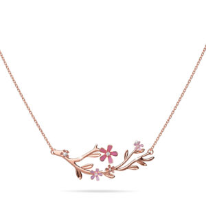 Petalia Pink Necklace Featured SWAROVSKI® Crystals in Rose Gold