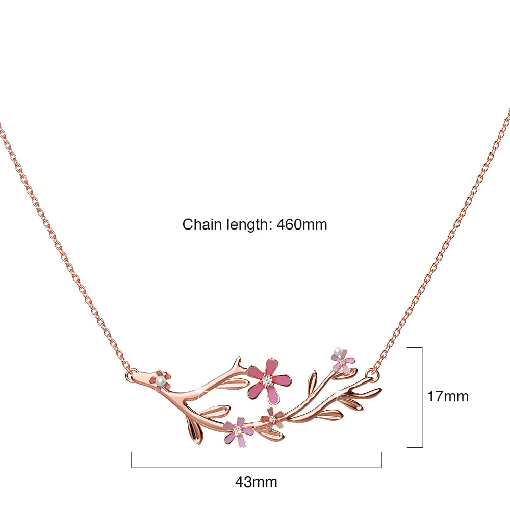 Petalia Pink Necklace Featured SWAROVSKI® Crystals in Rose Gold - Image 5