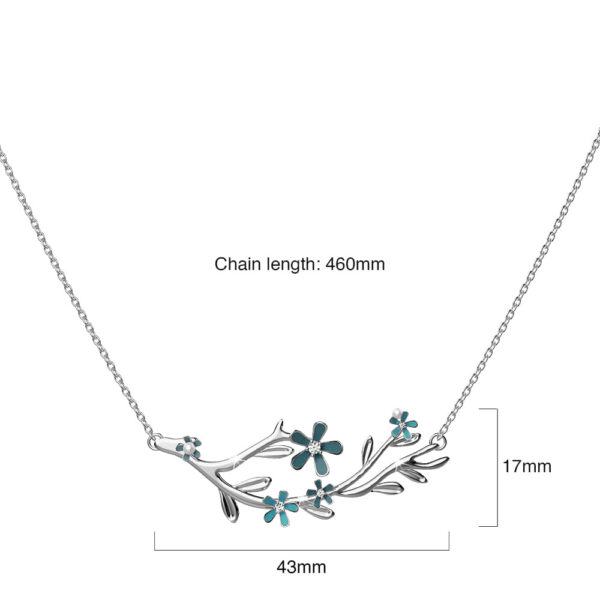 Petalia Turquoise Blue Necklace Featured SWAROVSKI® Crystals in White Gold - Image 5