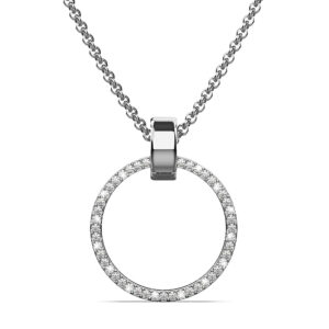 Orbit of Charm Necklace Embellished with SWAROVSKI® Crystal in White Gold