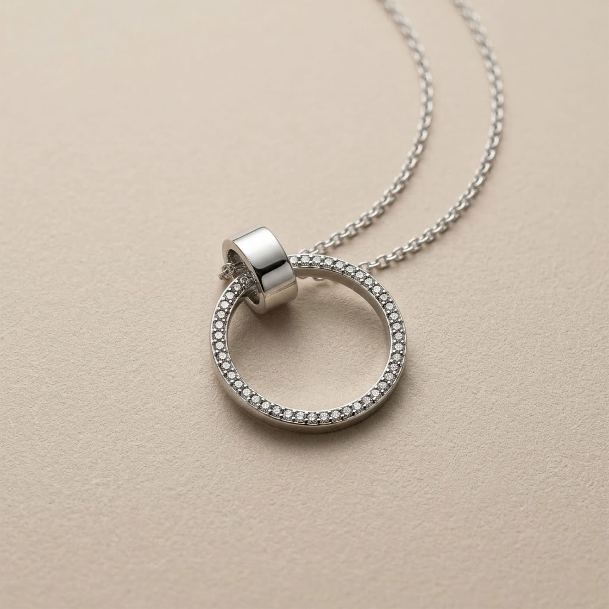 Orbit of Charm Necklace Embellished with SWAROVSKI® Crystal in White Gold - Image 6