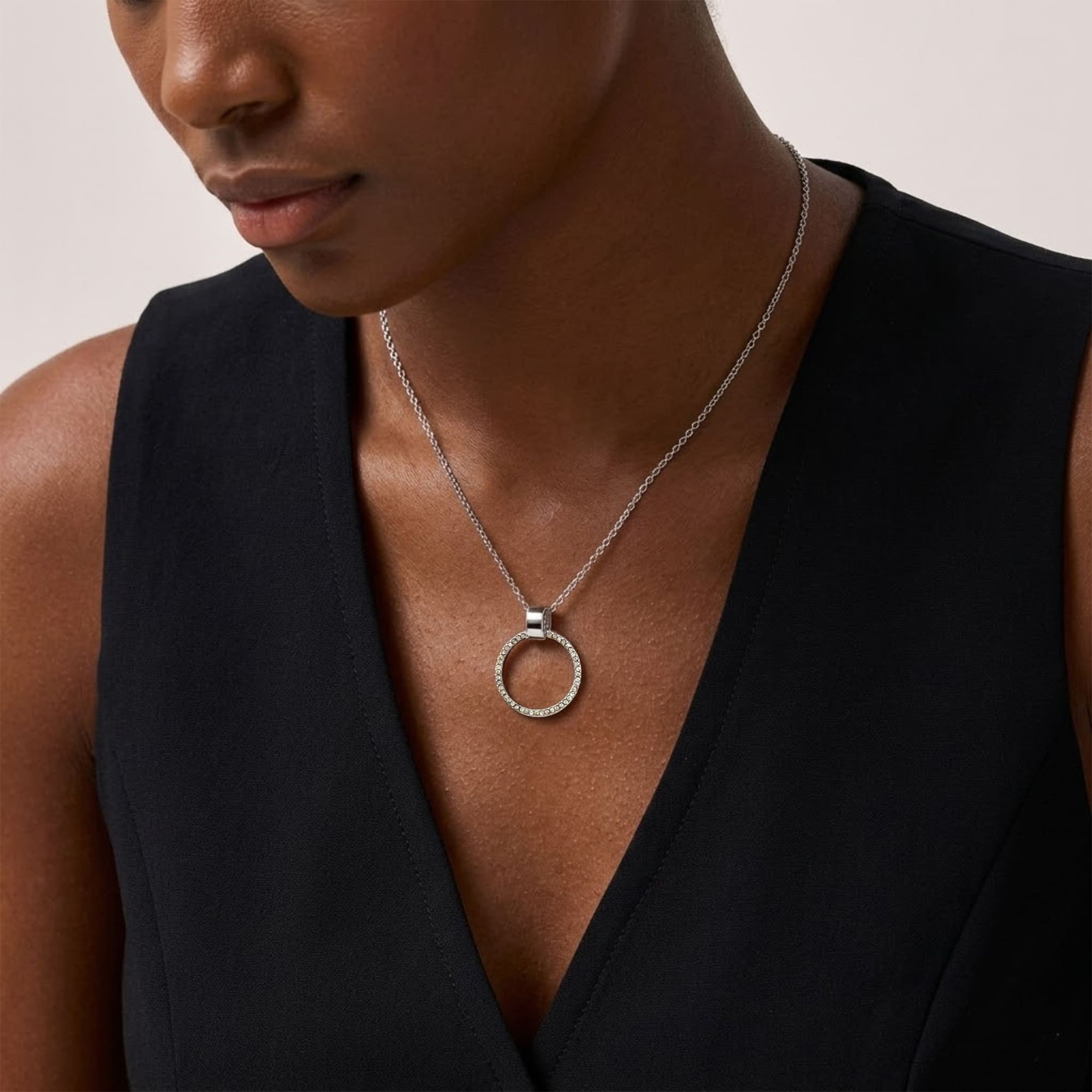 Orbit of Charm Necklace Embellished with SWAROVSKI® Crystal in White Gold - Image 9