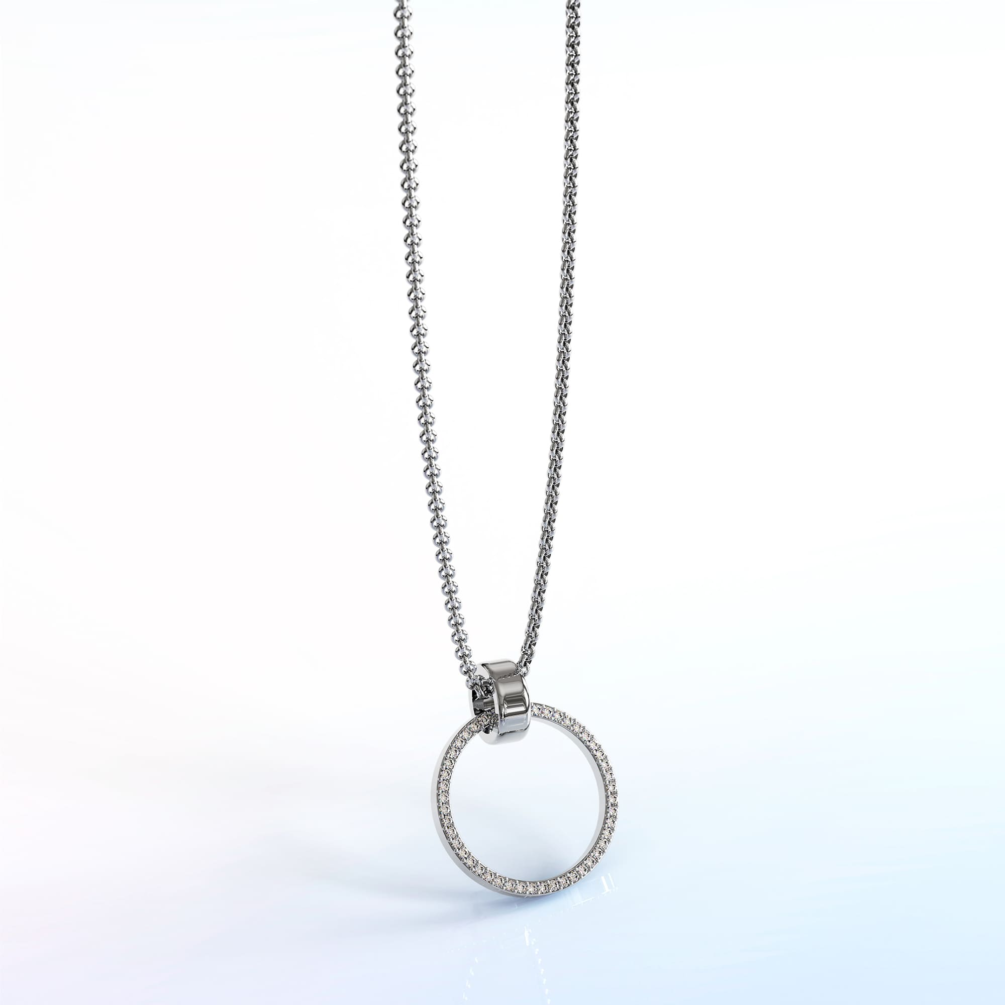 Orbit of Charm Necklace Embellished with SWAROVSKI® Crystal in White Gold - Image 3