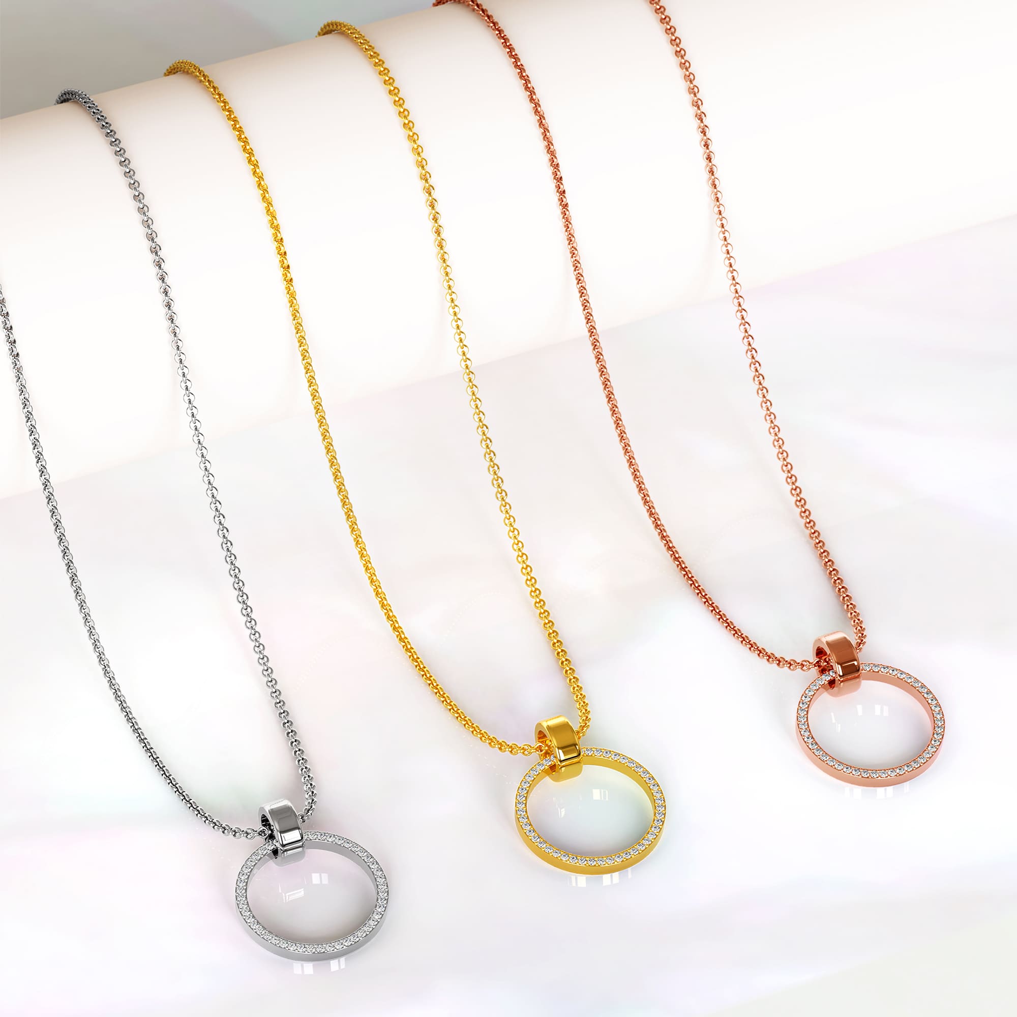 Orbit of Charm Necklace Embellished with SWAROVSKI® Crystal in White Gold - Image 13