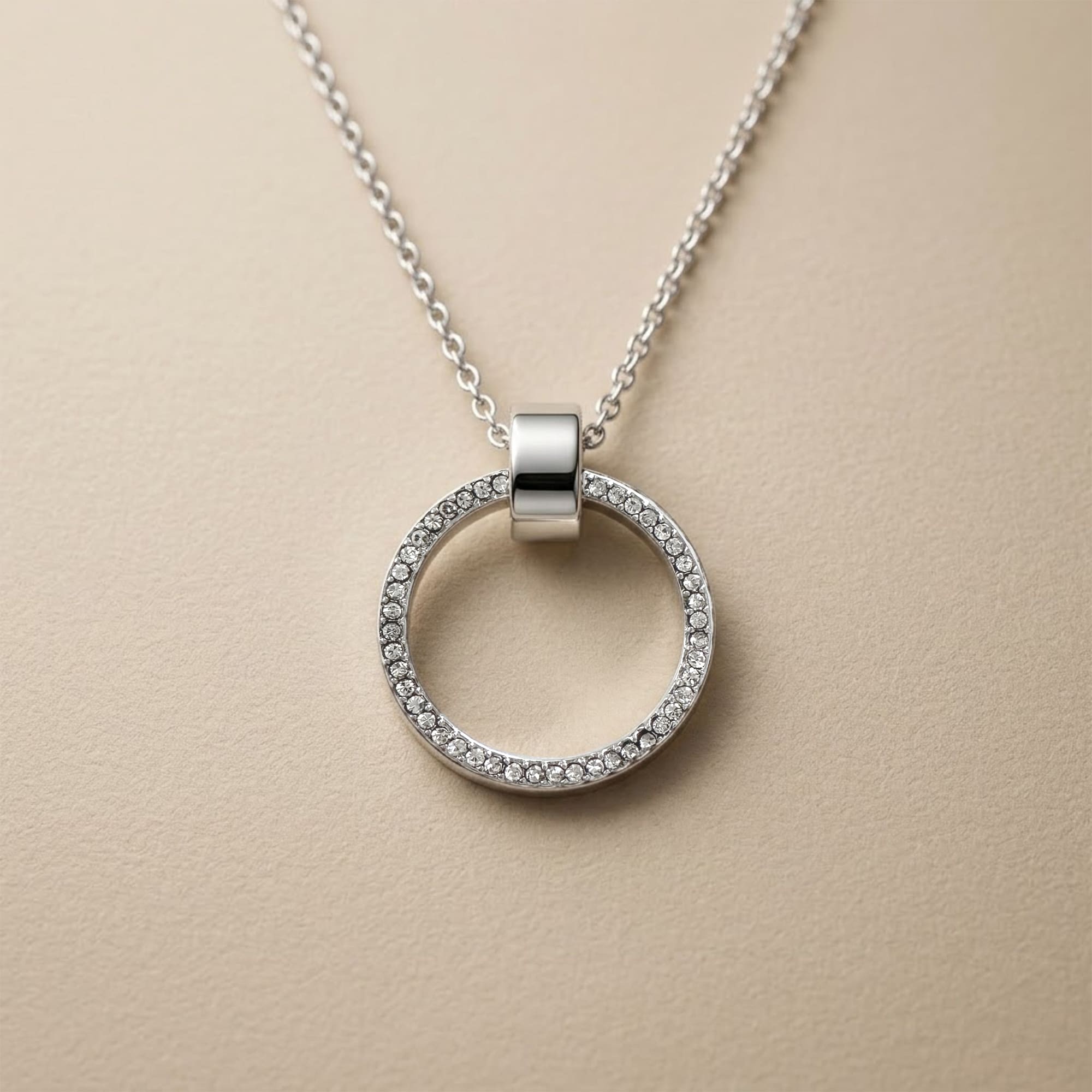 Orbit of Charm Necklace Embellished with SWAROVSKI® Crystal in White Gold - Image 5