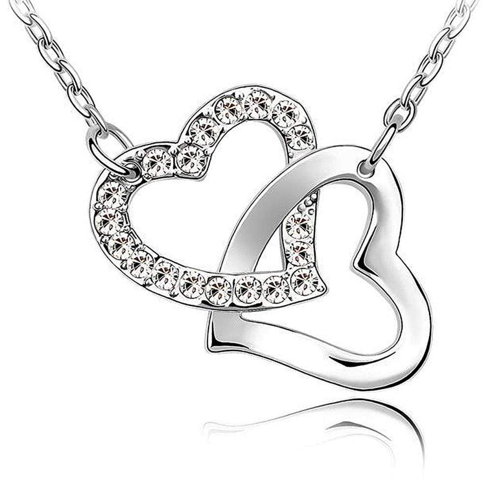 Hearts Entwined Pendant Necklace Embellished with SWAROVSKI® Crystals