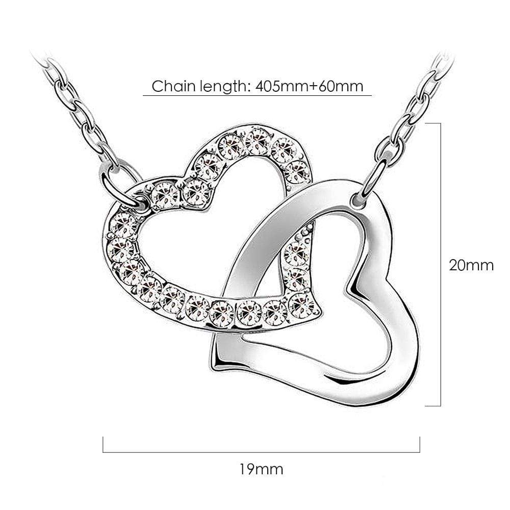 Hearts Entwined Pendant Necklace Embellished with SWAROVSKI® Crystals - Image 5