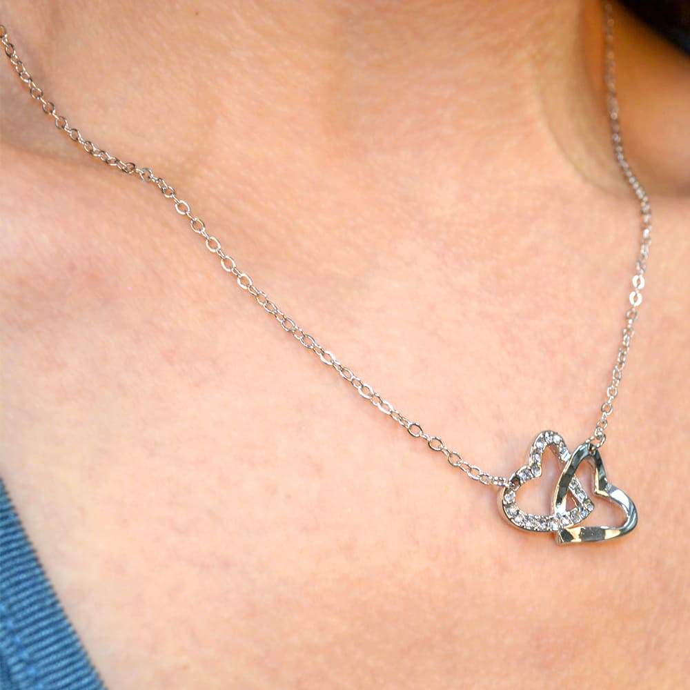 Hearts Entwined Pendant Necklace Embellished with SWAROVSKI® Crystals - Image 2