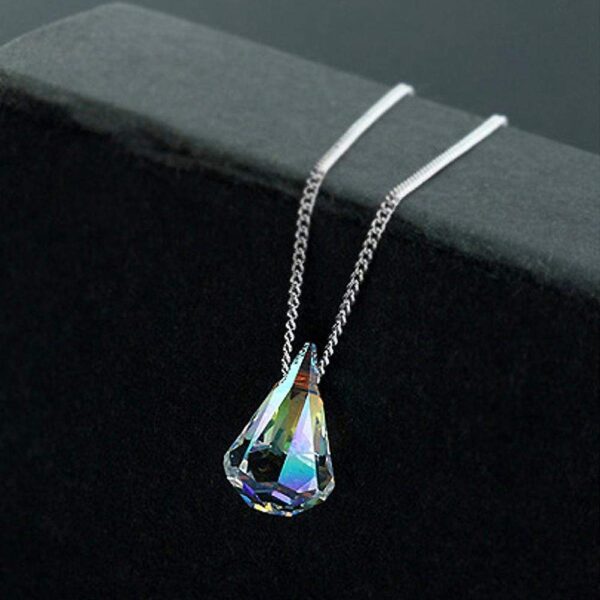 Briolette Ab Crystal Short Necklace Embellished with SWAROVSKI® Crystals - Image 2
