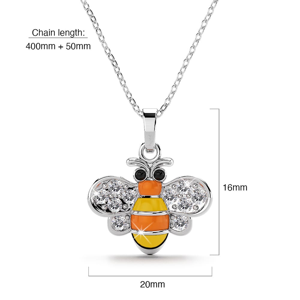 Bumblebee Crystal Necklace White Gold Layered Jewellery - Image 5