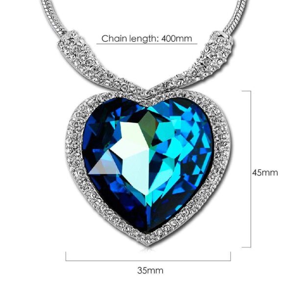 The Titanic Blue Diamond Necklace Embellished with SWAROVSKI® Crystals - Image 2