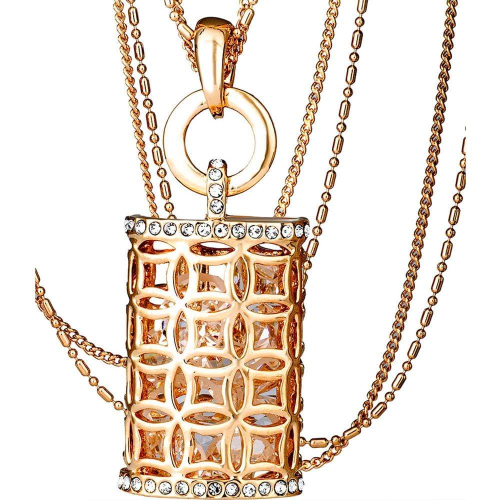 Cylindrical Prism Long Necklace Embellished with SWAROVSKI® Crystals