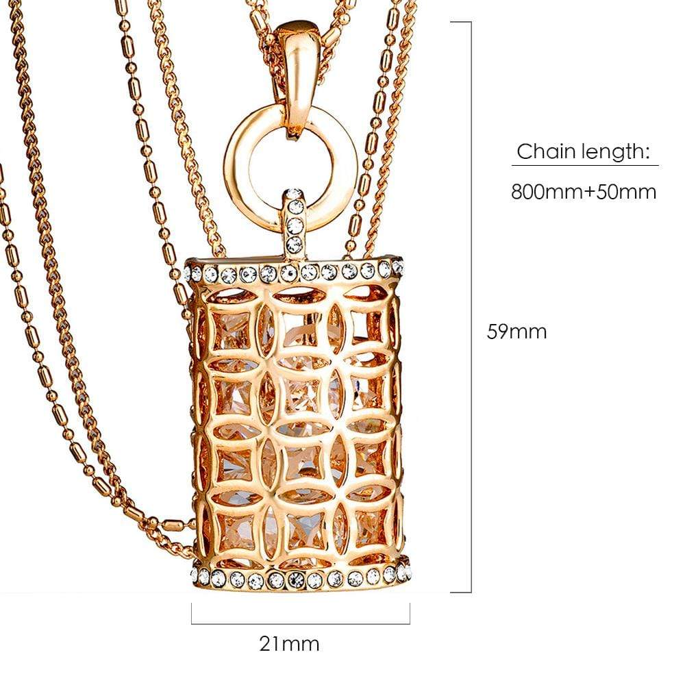 Cylindrical Prism Long Necklace Embellished with SWAROVSKI® Crystals - Image 2