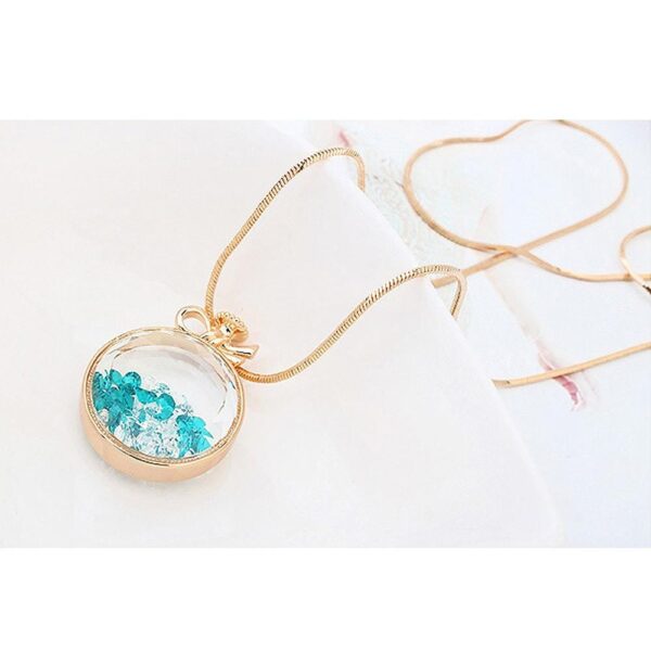 Teal Crystals Long Necklace - Image 3