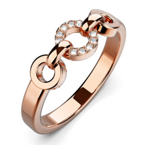 Orbit of Trinity Ring Embellished with SWAROVSKI® Crystals in Rose Gold