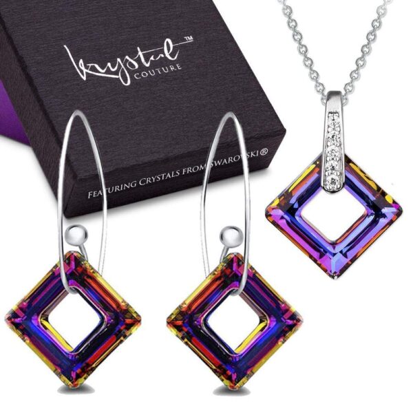 Boxed Solid 925 Sterling Silver Mystical Cubic Set Embellished with SWAROVSKI® Crystals