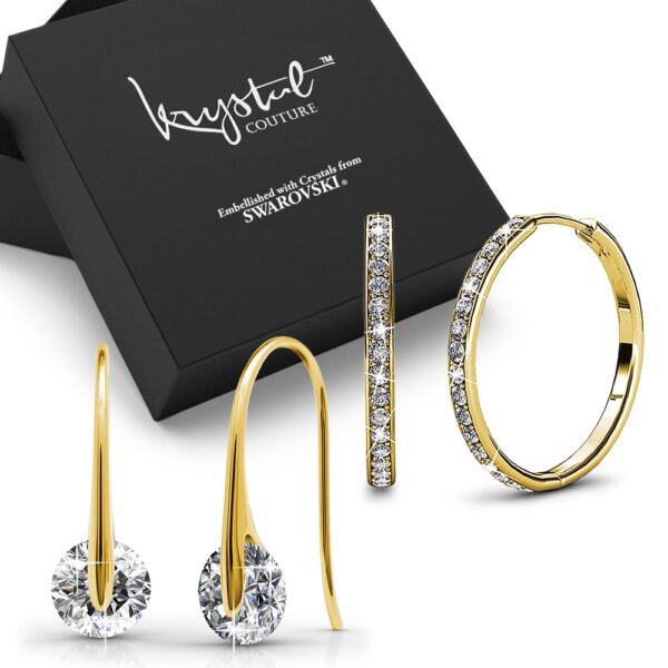 Boxed Encrusted Crystal Earrings Set Embellished with SWAROVSKI® Crystals