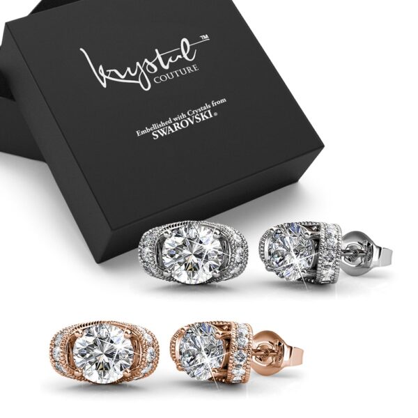 Boxed Set Of Tiara Earrings Embellished with SWAROVSKI® Crystals