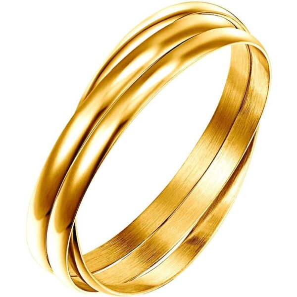 Boxed Angel Textured Earrings And Bangle Set In Gold - Image 2