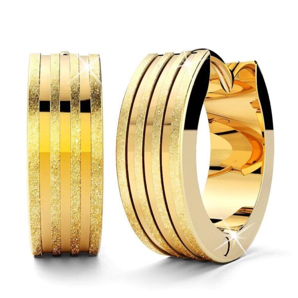 Boxed Angel Textured Earrings And Bangle Set In Gold - Image 5