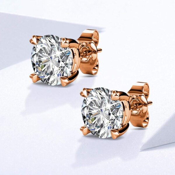 Boxed 2 Pairs Solitaire Studs Earrings Set Embellished with SWAROVSKI® Crystals - Image 5
