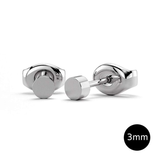 Boxed 3 Pairs Simplicity Stud Earrings Set White Gold - Image 4