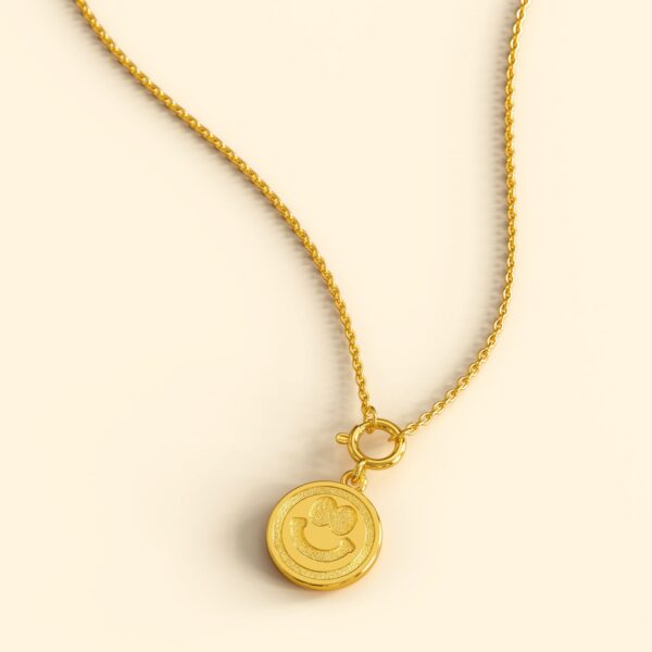 Smiley Charm Gold Necklace - Image 2
