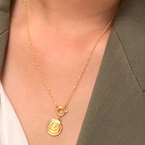 Smiley Charm Gold Necklace - Image 3