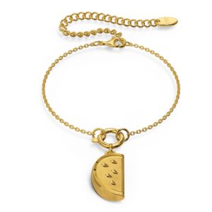 Watermelon Slice Gold Charm Bracelet