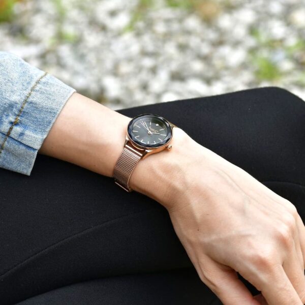 Krystal Couture Geometric Mineral Glass Feat SWAROVSKI¬Ã† Crystal Watch Rose Gold Black - Image 7