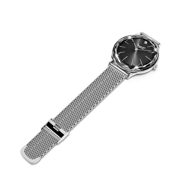 Krystal Couture Geometric Mineral Glass Feat SWAROVSKI¬Ã† Crystal Watch White Gold Black - Image 2