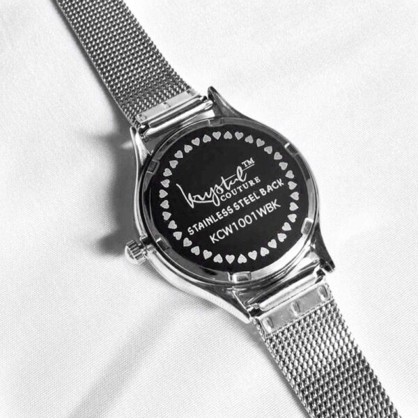 Krystal Couture Geometric Mineral Glass Feat SWAROVSKI¬Ã† Crystal Watch White Gold Black - Image 5
