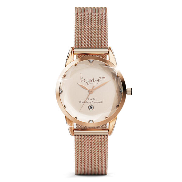 Krystalline Sleek Rose Gold Watch Embellished With SWAROVSKI¬Ã† Crystals - Image 3