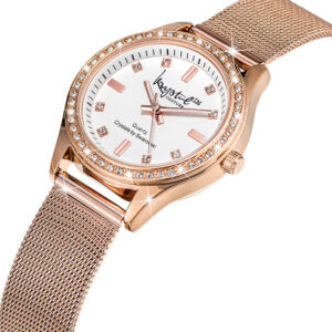 Sensational Lux Rose Gold on White Watch Embellished With SWAROVSKI¬Ã† Crystals
