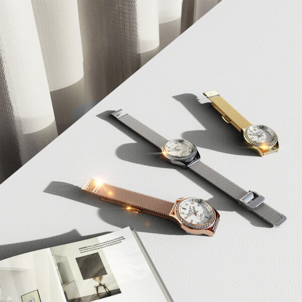 Sensational Lux Rose Gold on White Watch Embellished With SWAROVSKI¬Ã† Crystals - Image 5
