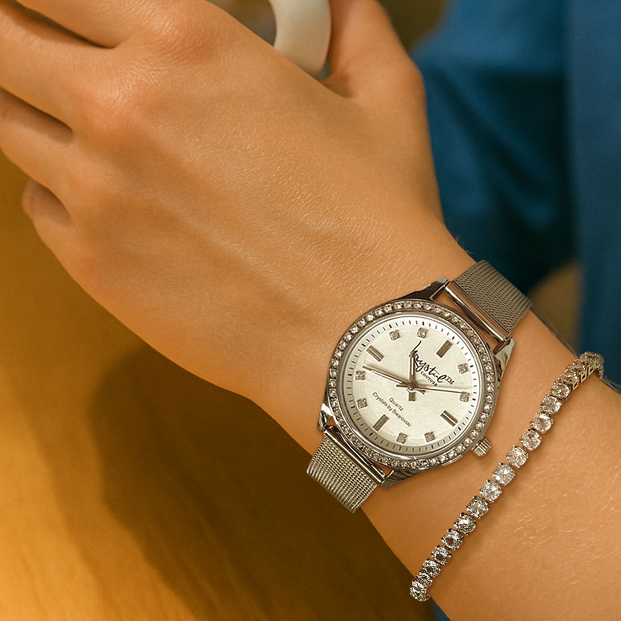 Sensational Lux White Gold Watch Embellished With SWAROVSKI¬Ã† Crystals - Image 3