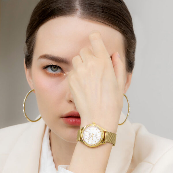 Sensational Lux Gold on White Watch Embellished With SWAROVSKI¬Ã† Crystals - Image 5
