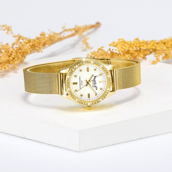 Sensational Lux Gold on White Watch Embellished With SWAROVSKI¬Ã† Crystals - Image 4