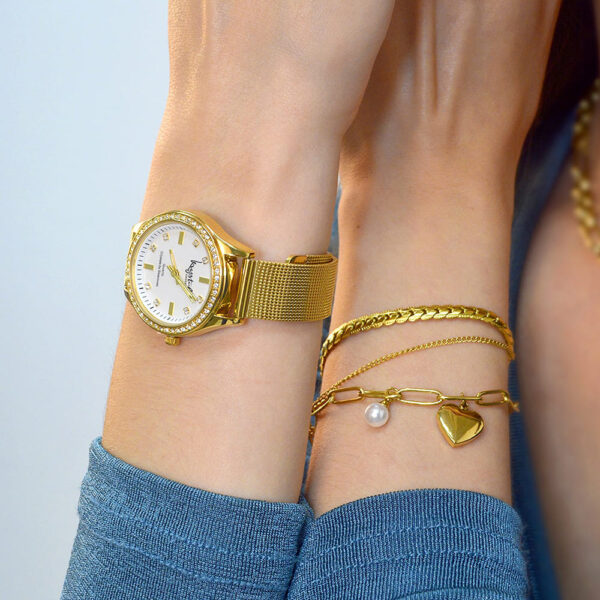 Sensational Lux Gold on White Watch Embellished With SWAROVSKI¬Ã† Crystals - Image 6