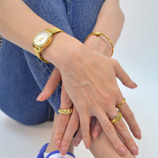 Sensational Lux Gold on White Watch Embellished With SWAROVSKI¬Ã† Crystals - Image 8