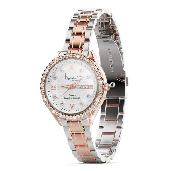 Lustrous Dual Tone Watch Embellished With SWAROVSKI¬Ã† Crystals - Image 4