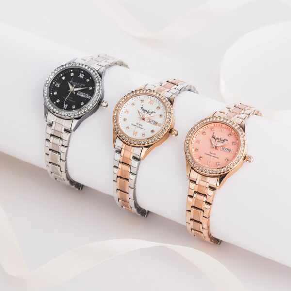 Lustrous Rose Gold Pink Watch Embellished With SWAROVSKI¬Ã† Crystals - Image 3